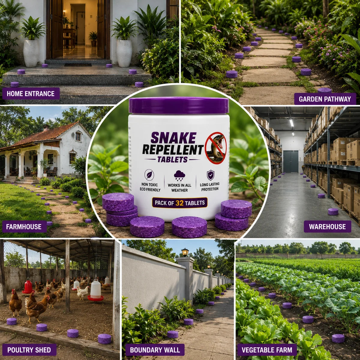 SnakeShield™ Premium Snake Repellent Tablets (Pack of 32)